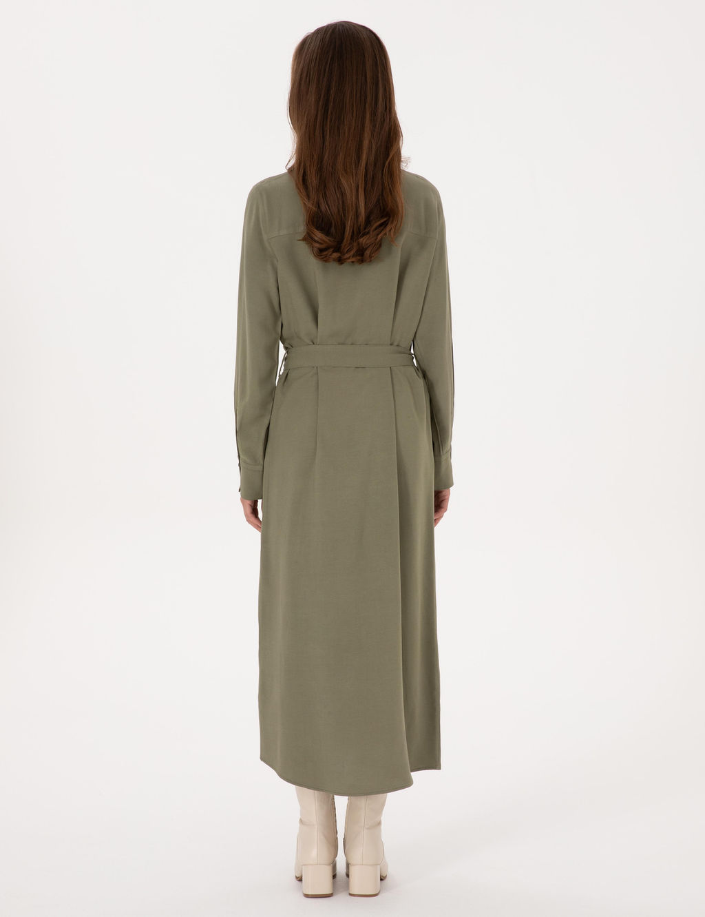 Haki Comfort Fit Dokuma Elbise - Pierre cardin фото 4
