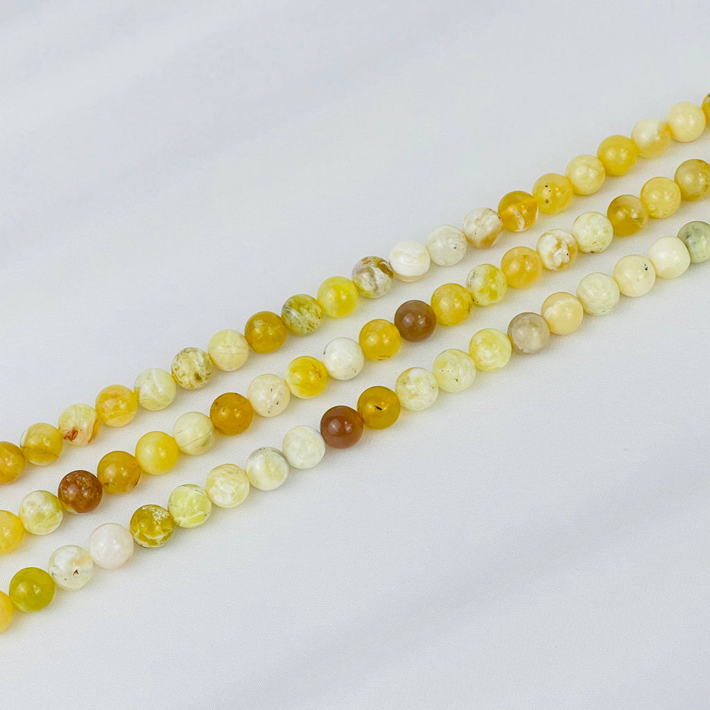 Бусины для украшений из желтого Опала (46 бусин) 39 см