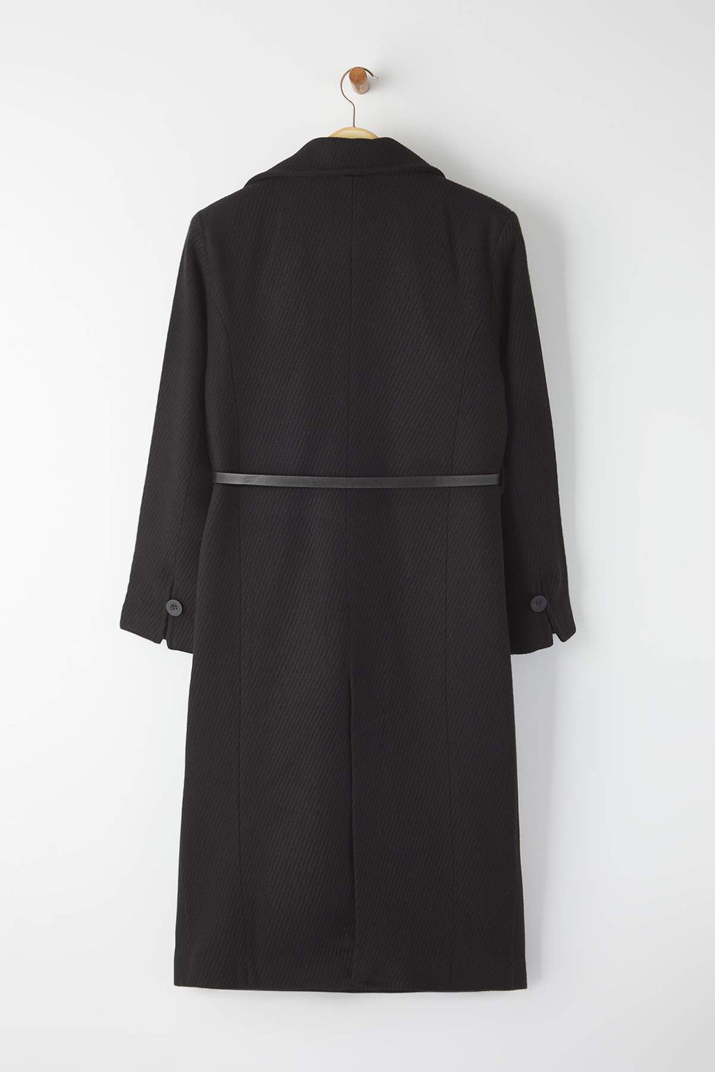 Siyah Deri Kemerli Diagonel Desenli Mono Kapama Regular Midi Kase Kaban TWOAW26KB00056 - Trendyolmilla фото 7