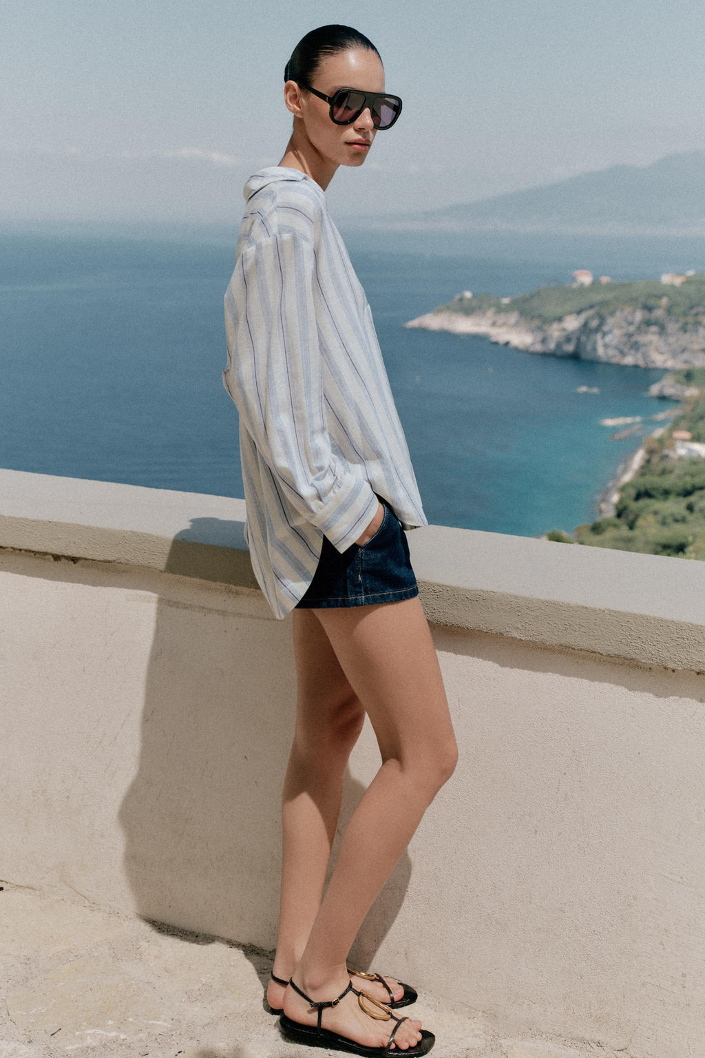 BLUSA ESTAMPADA RAYAS / Marr?n-Azul - Zara фото 4