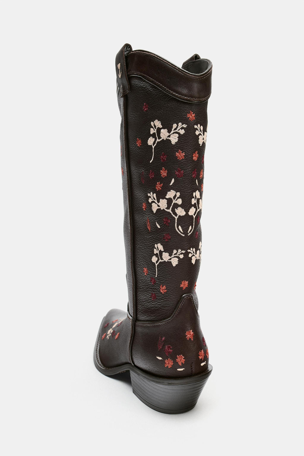 BOTA PIEL COWBOY FLORES / Marr?n - Zara фото 6