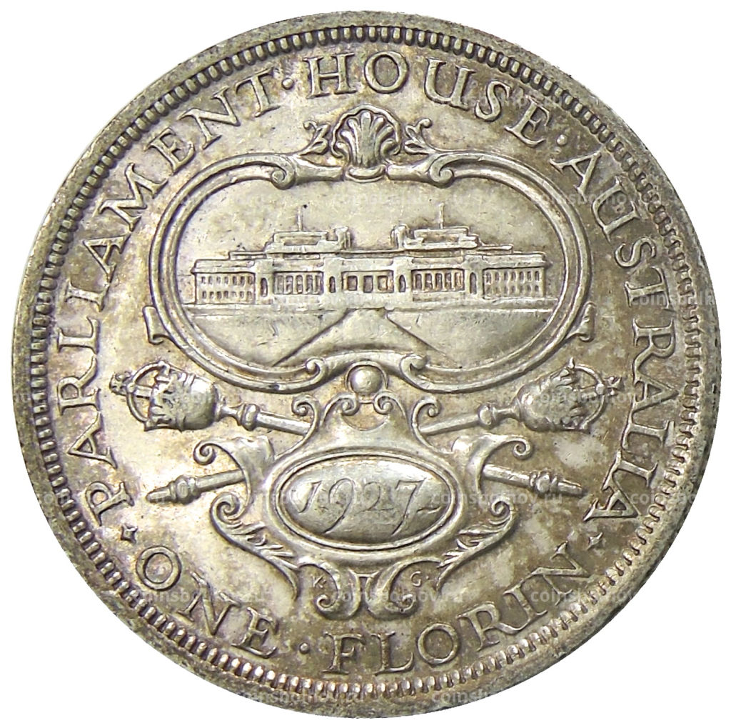 1 флорин 1927 года Австралия Открытие здания парламента в Канберре
