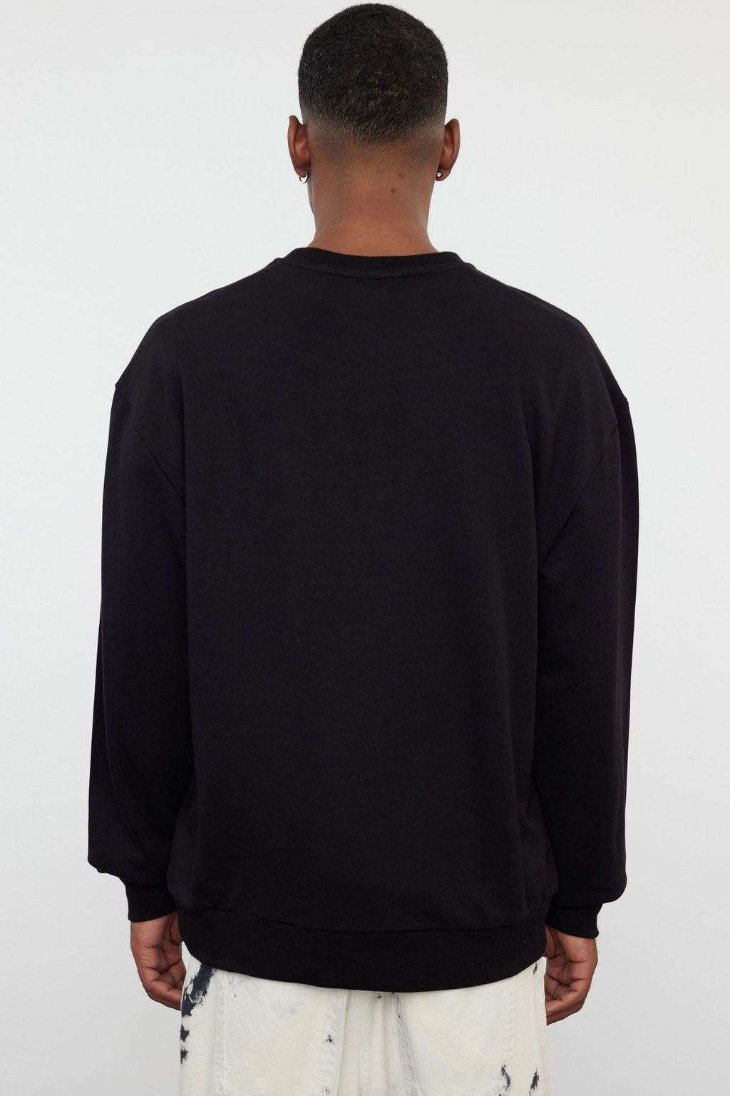 TRENDYOL MAN Siyah Oversize/Genis Kesim Kabartma Bask?l? Sweatshirt TMNAW25SW00046 - Trendyolmilla фото 5