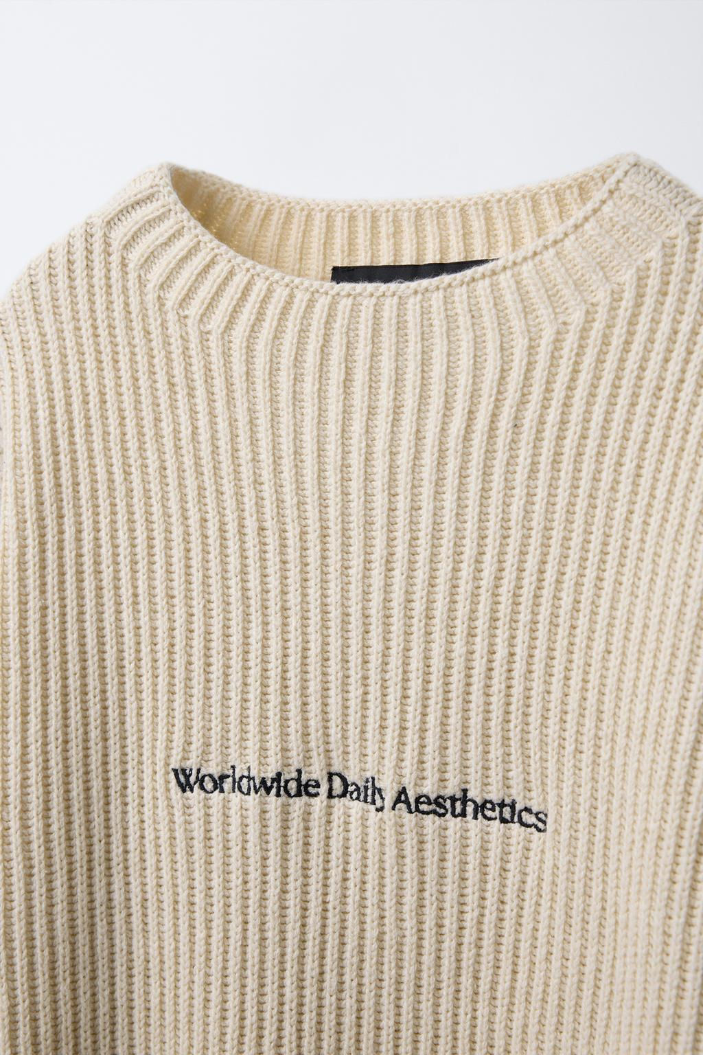 EMBROIDERED TEXT KNIT JUMPER - Zara фото 9