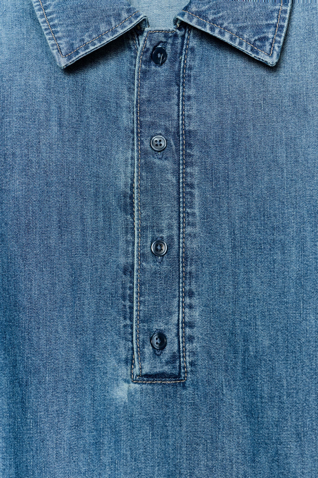 SHIRT-STYLE BODYSUIT WITH SHOULDER PADS