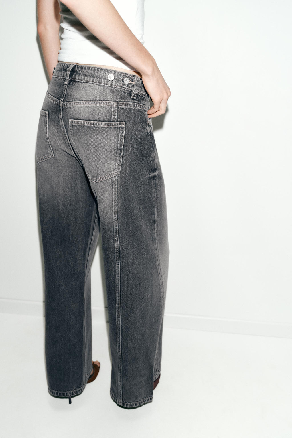 Z1975 WIDE LEG MID-WAIST SEAM JEANS - Zara фото 5