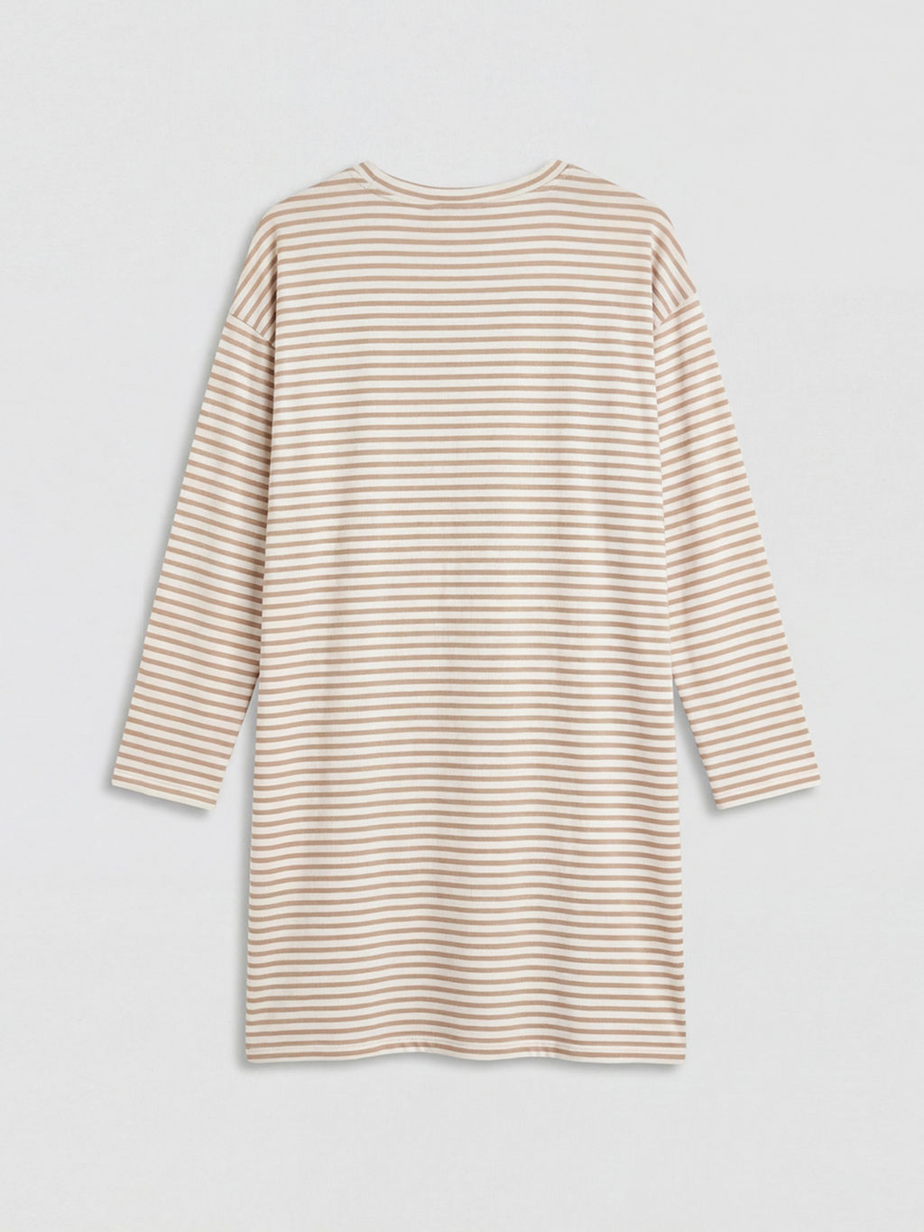 Bisiklet Yaka ?izgili Kad?n Gecelik