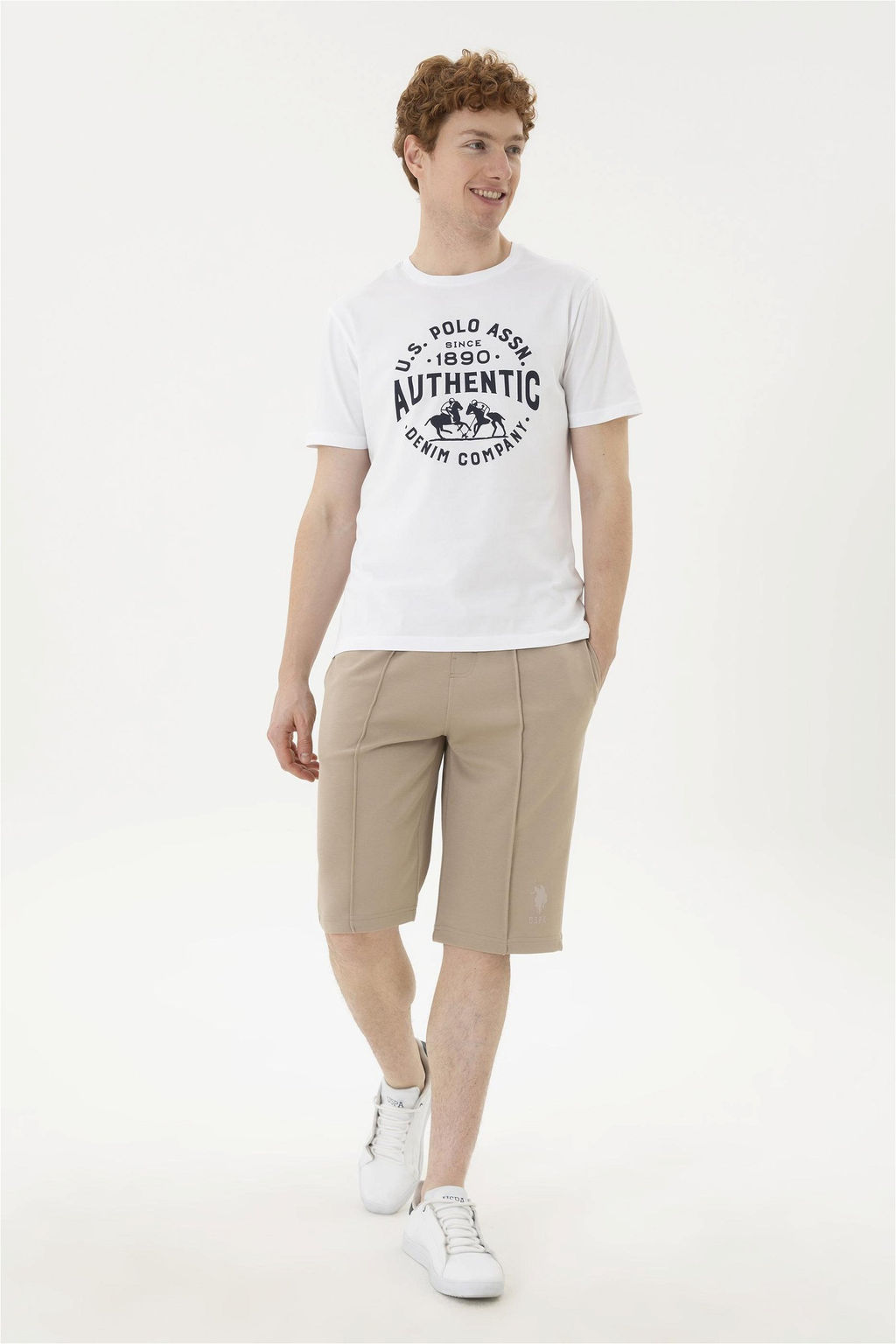 U. S. Polo Assn / Мужские трикотажные шорты светло-хаки - U.s. polo assn фото 3