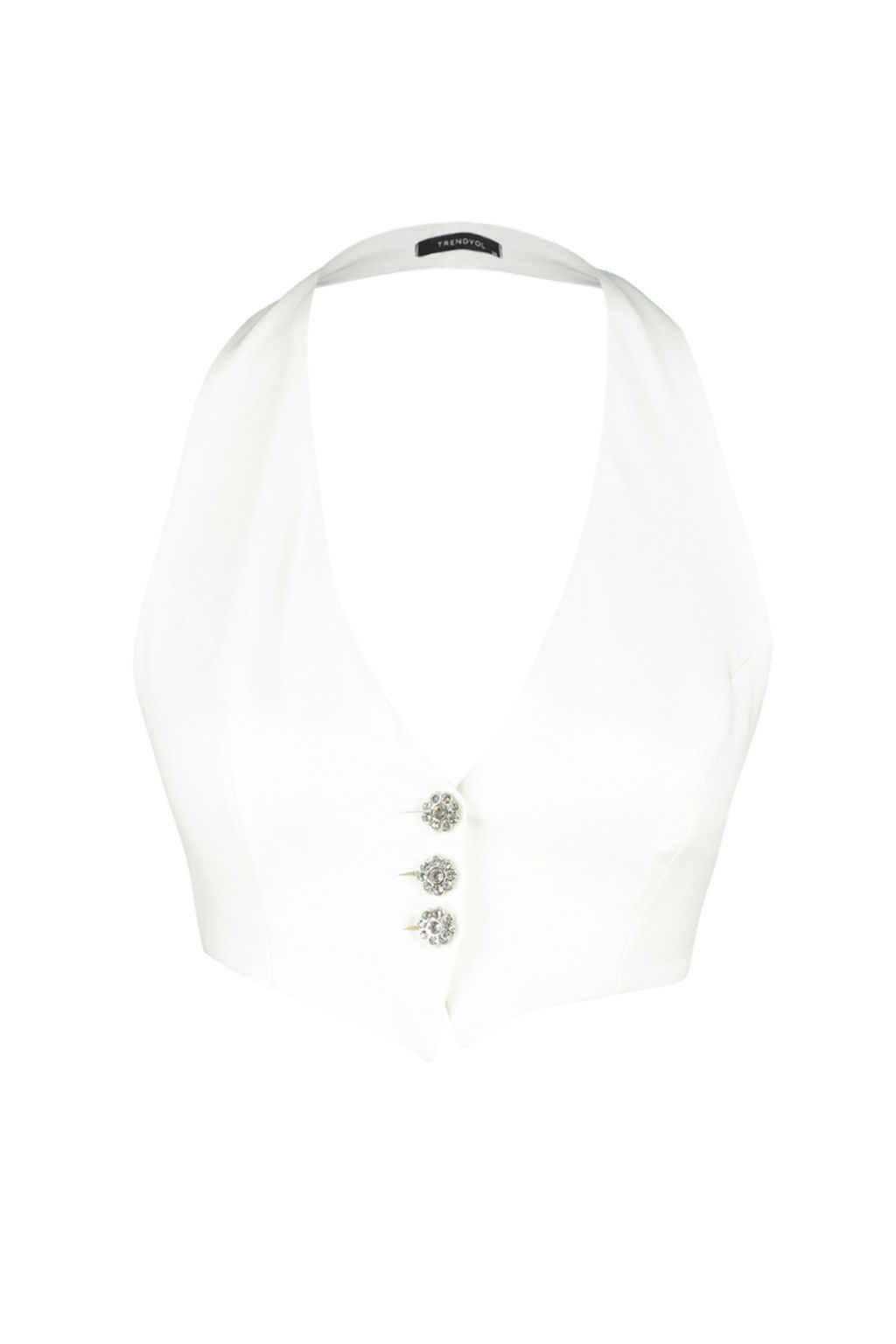 TRENDYOLMILLA Ekru Crop Dokuma Dugun/Nikah Yelek TPRSS23YE00000  фото 10