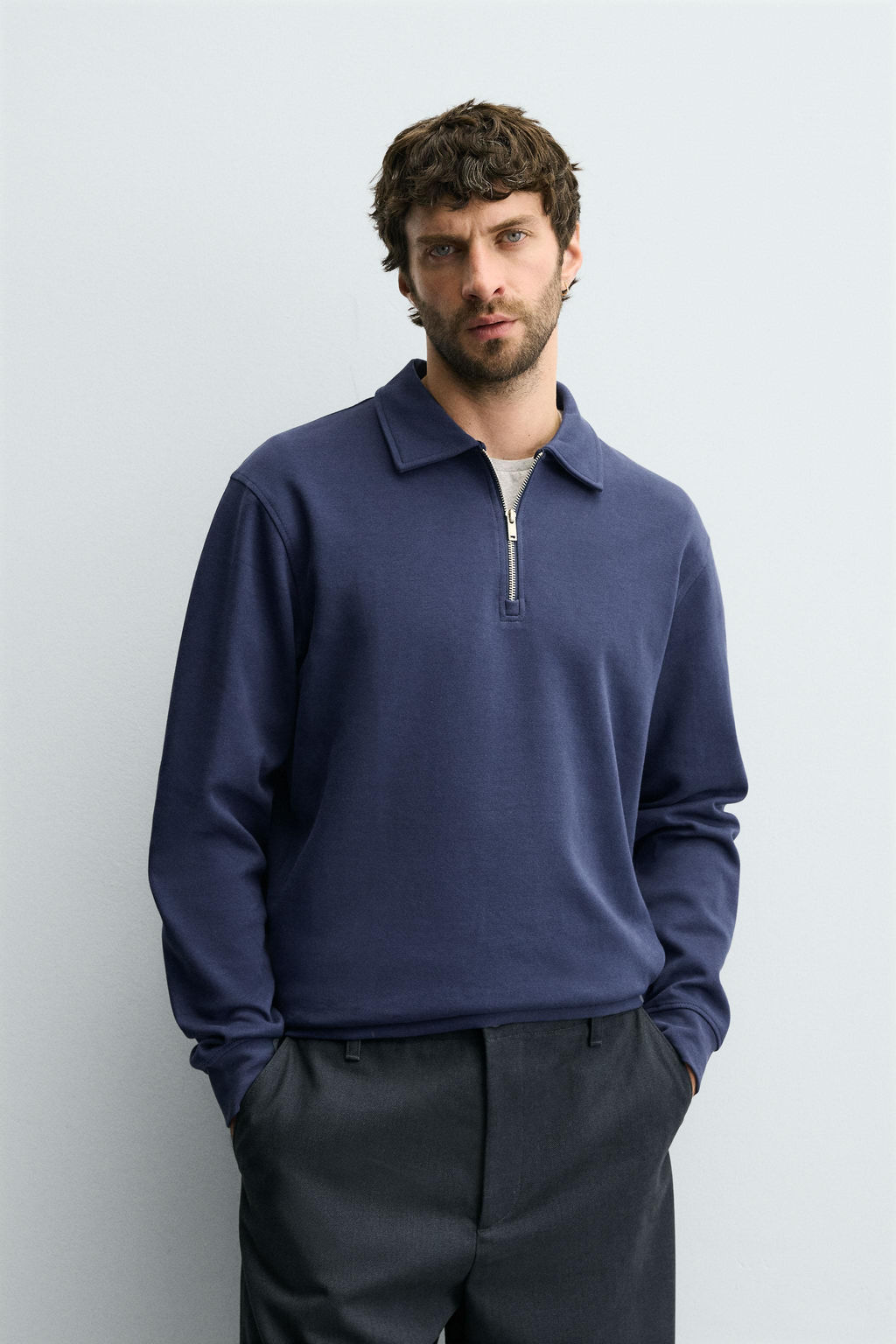INTERLOCK QUARTER ZIP POLO SHIRT - Zara фото 2