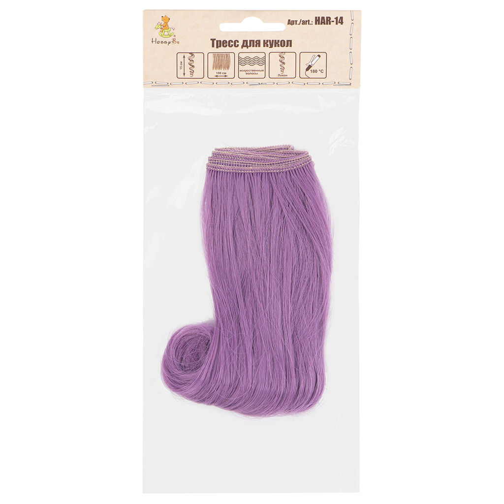 HobbyBe HAR-14 Тресс для кукол 15 см 100 см 19 г 38 лавандовый