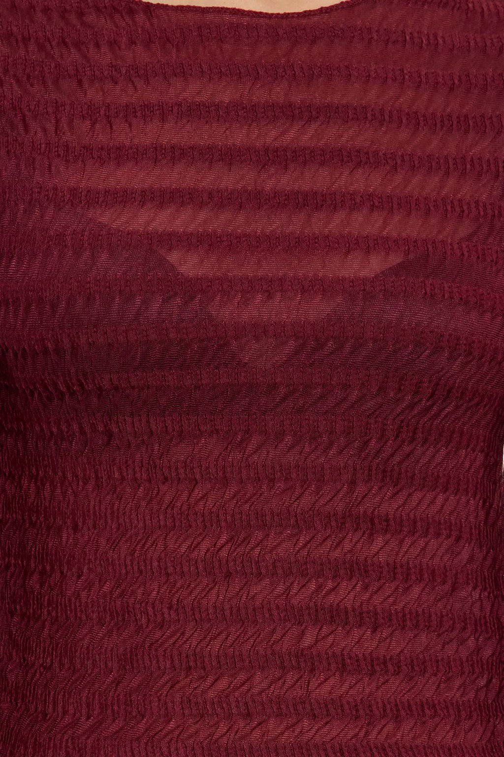 Siyah Fitted/Vucuda Oturan Dokulu Tul Esnek Orme Bluz TWOAW25BZ00207 - Trendyolmilla фото 3