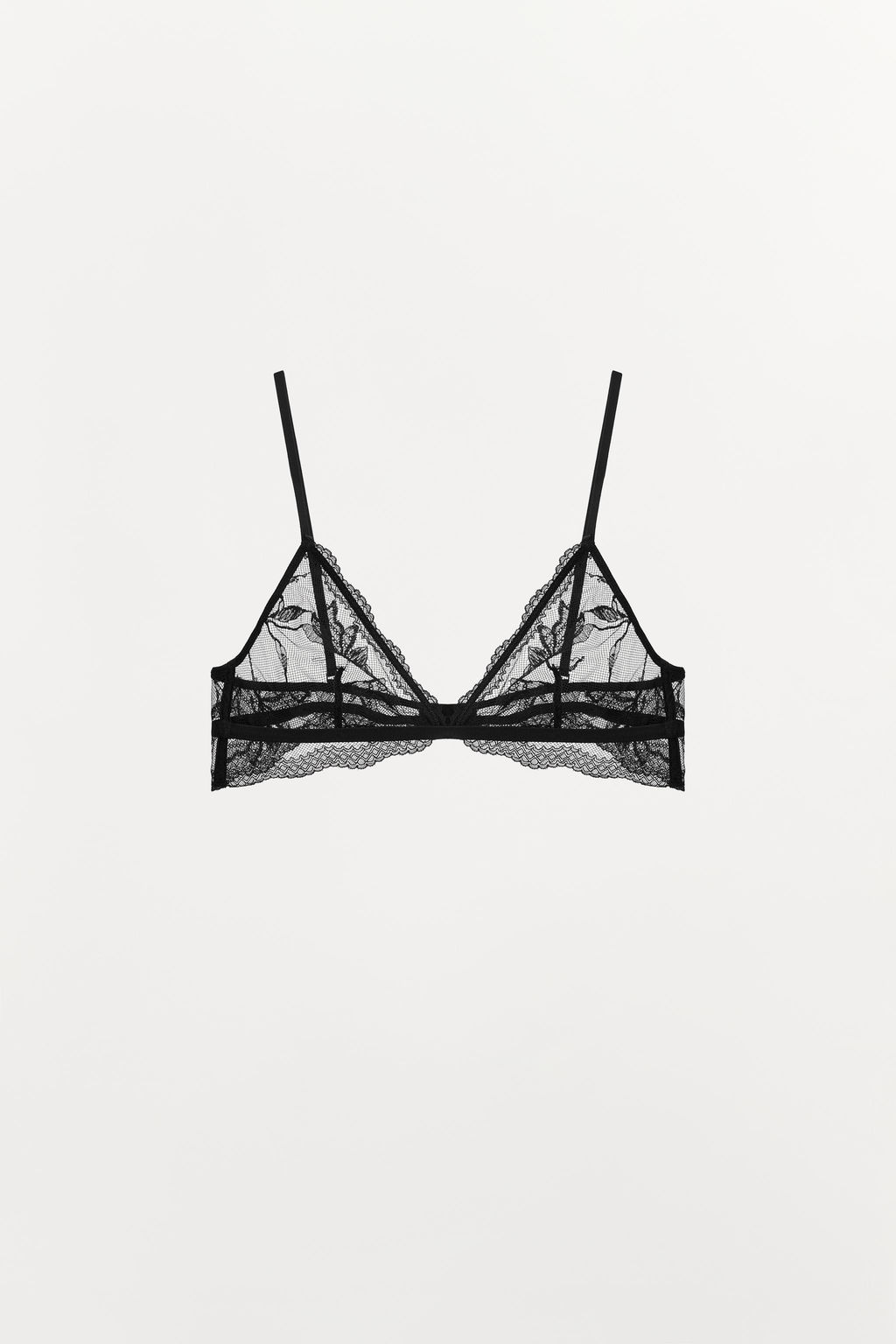 FLORAL EMBROIDERED TRIANGLE BRA - Zara фото 5