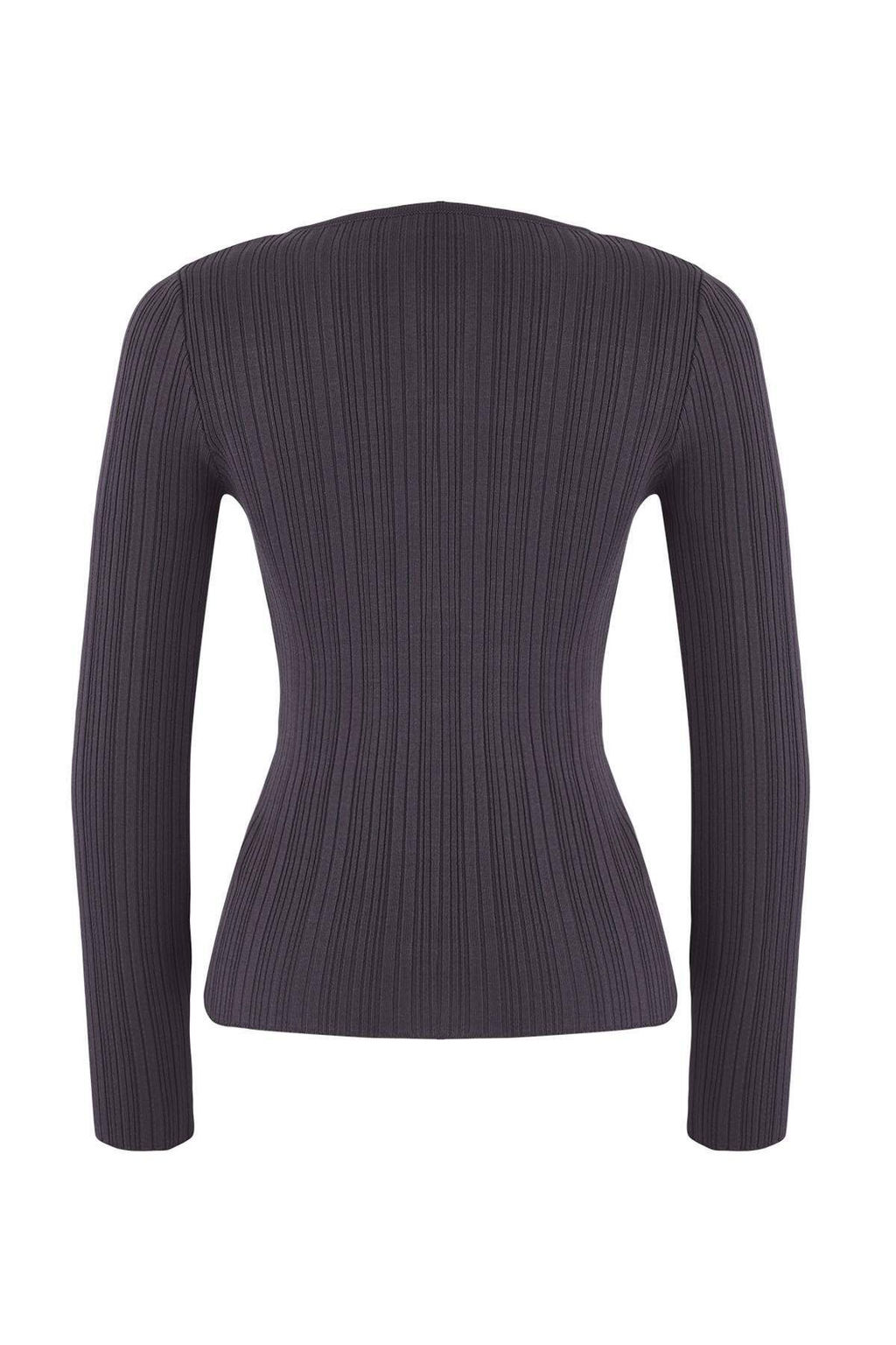 Wardrobe Essentials Antrasit Fitted/Vucuda Oturan Fitilli Triko Kazak | TWOAW26KZ00083 - Trendyolmilla фото 6