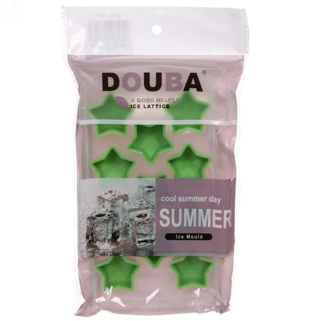 Цена за 4 шт. Форма для льда пластиковая с силиконом "Звездочки"