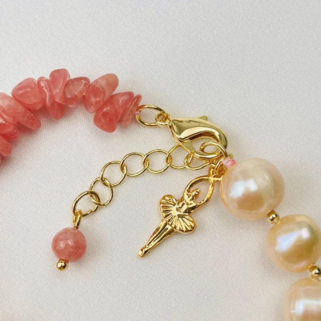 Браслет из Жемчуга и Родохрозита - Радуга самоцветов фото 2