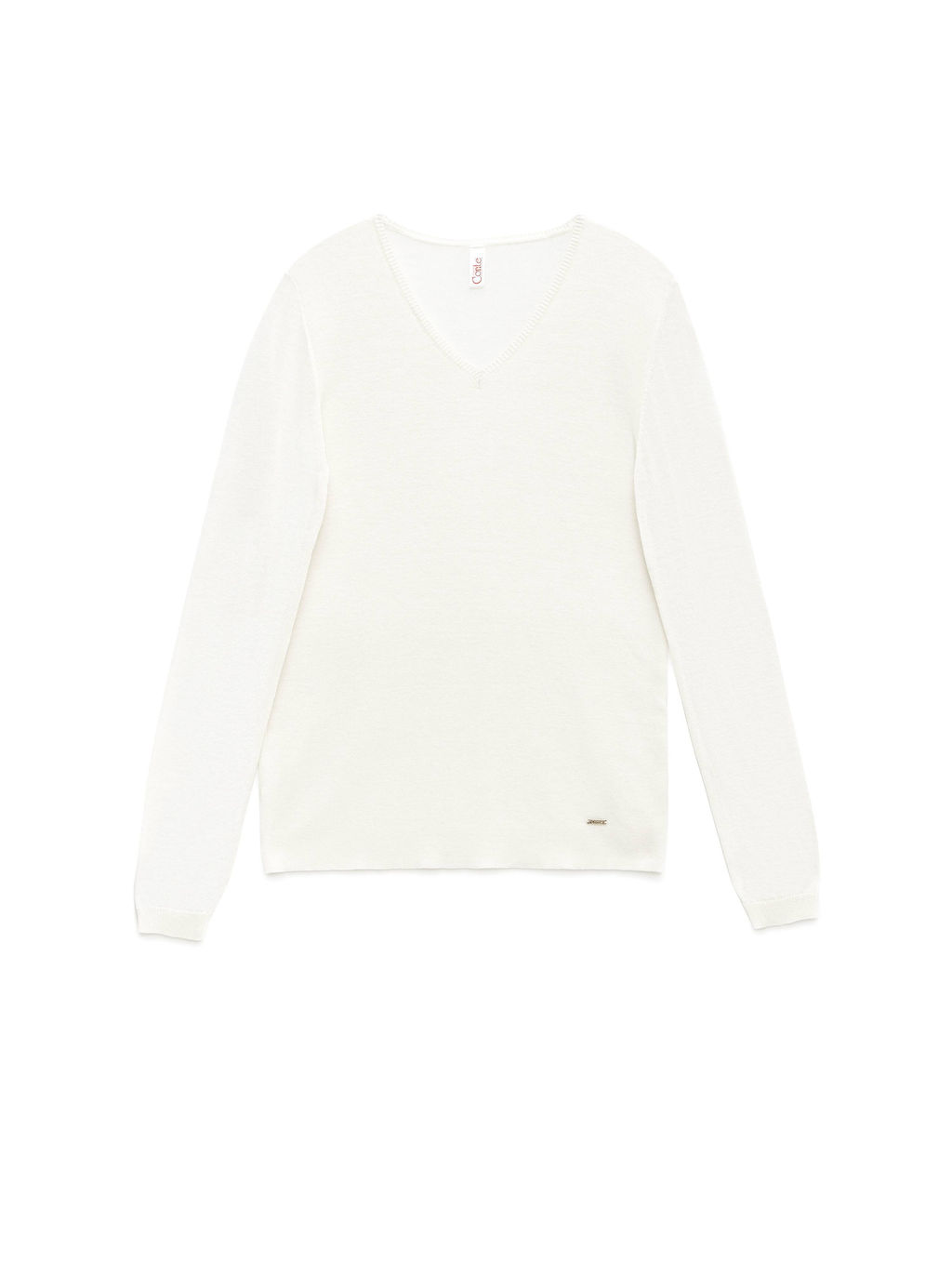 CONTE Классический джемпер из пряжи с вискозой и льном LDK 088 off-white - Conte elegant фото 4