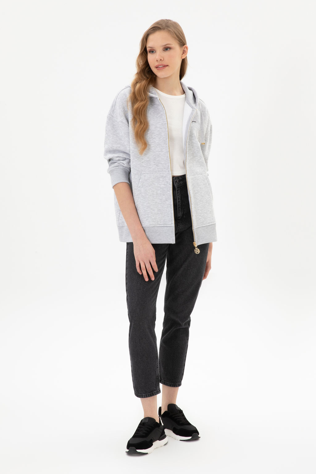 Kad_n A__k Gri Sweatshirt Sepette S_rpriz _ndirim - U.s. polo assn фото 11