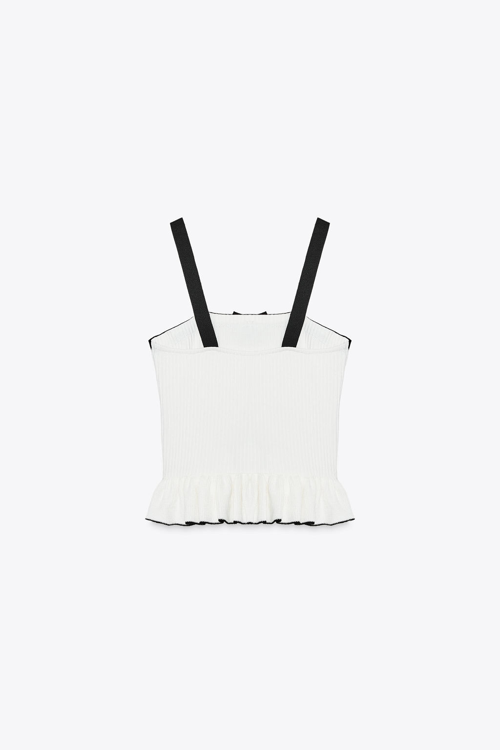 RIBBED KNIT TOP WITH BOW - Zara фото 5