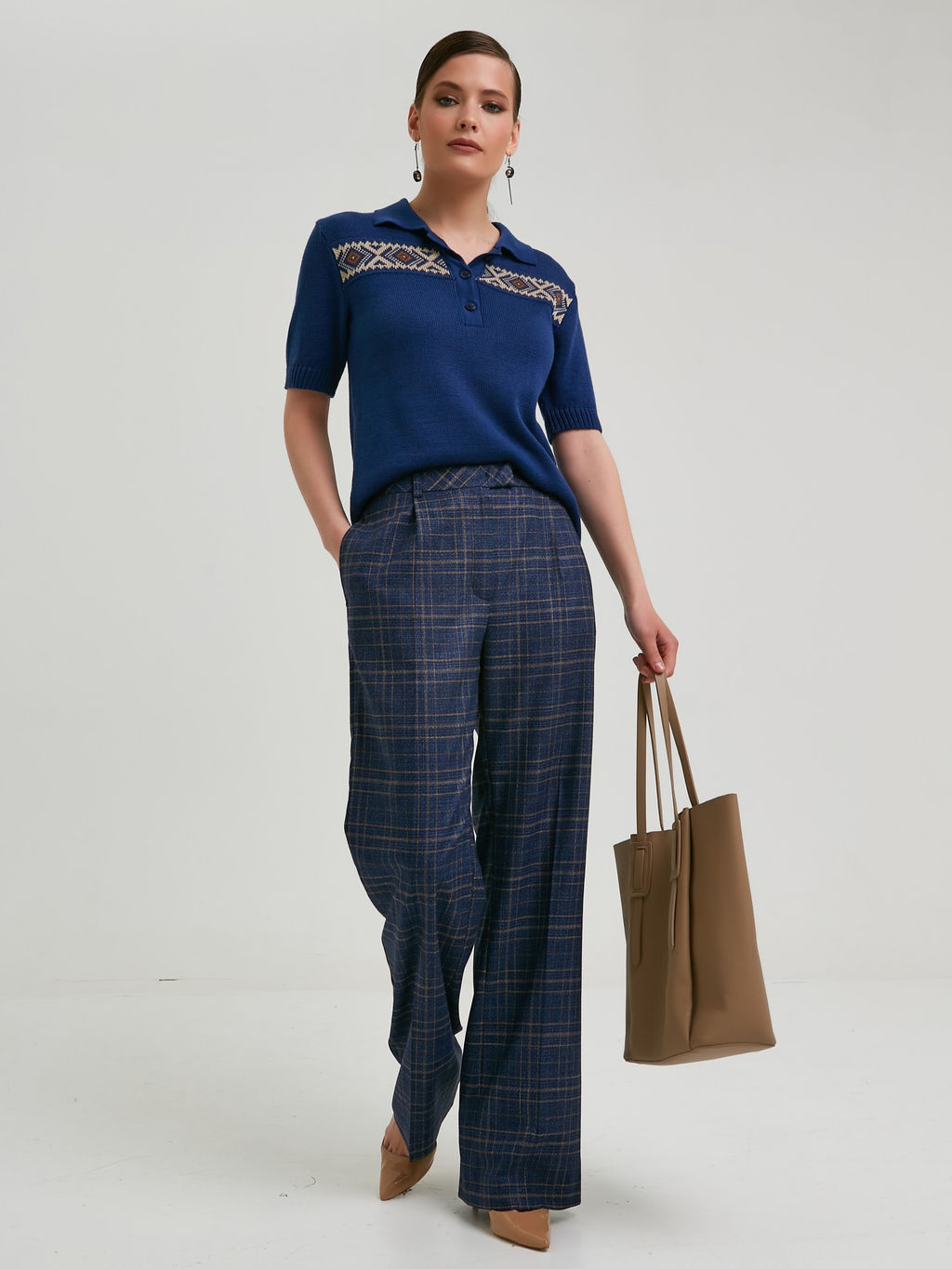 Брюки в клетку - Stilla фото 8