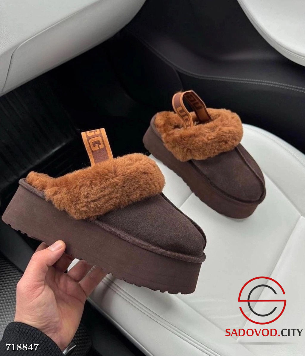 Женские открытые угги с мехом
