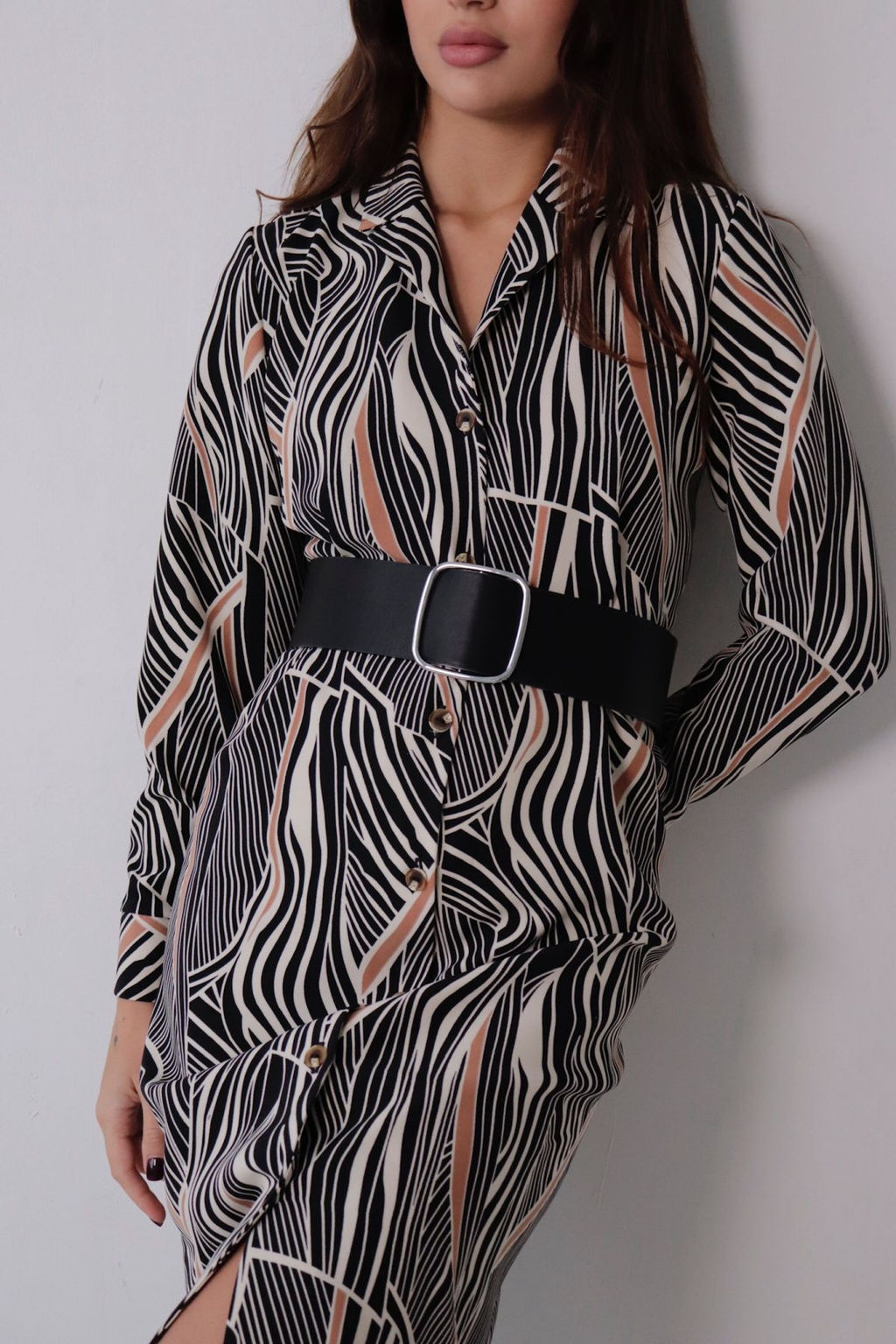 Платье-рубашка с английским воротником принт - Martichelli фото 223