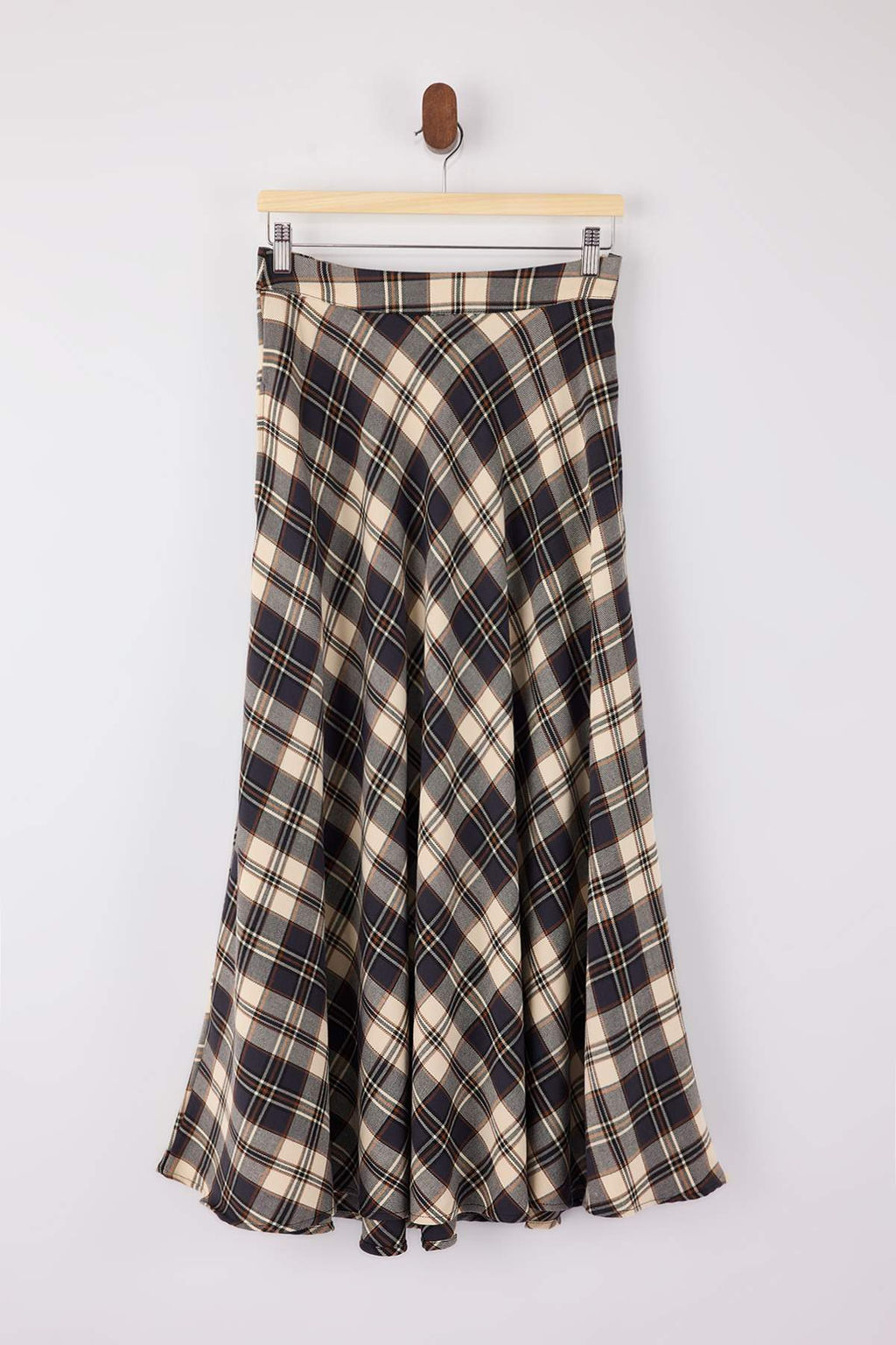 Lacivert Siyah Ekoseli Dokuma Uzun Maxi Etek TWOAW26ET00164 - Trendyolmilla фото 9