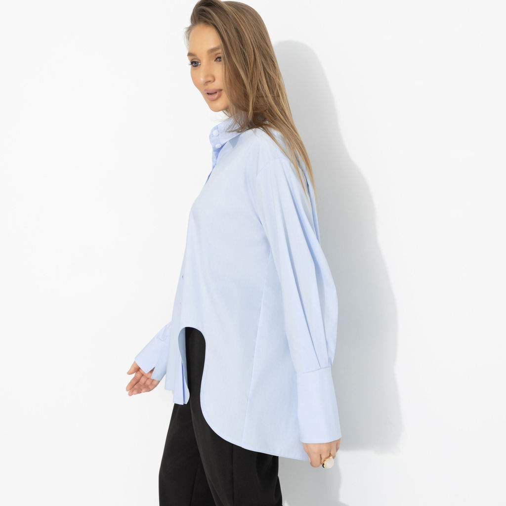 Рубашка асимметричного кроя, Слово за формой (голубая) - Charutti фото 4