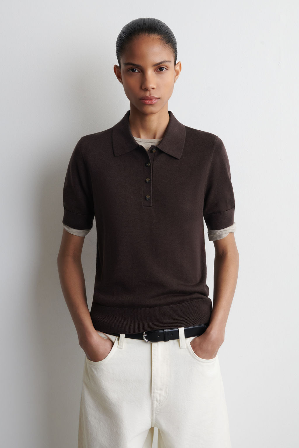 POLO DE MEZCLA DE LANA DE MANGA CORTA - H&m фото 4