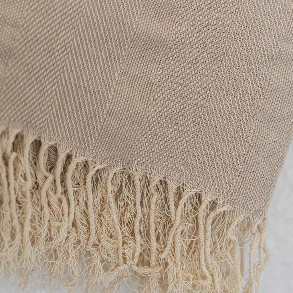 Плед хлопковый 140х200 бежевый