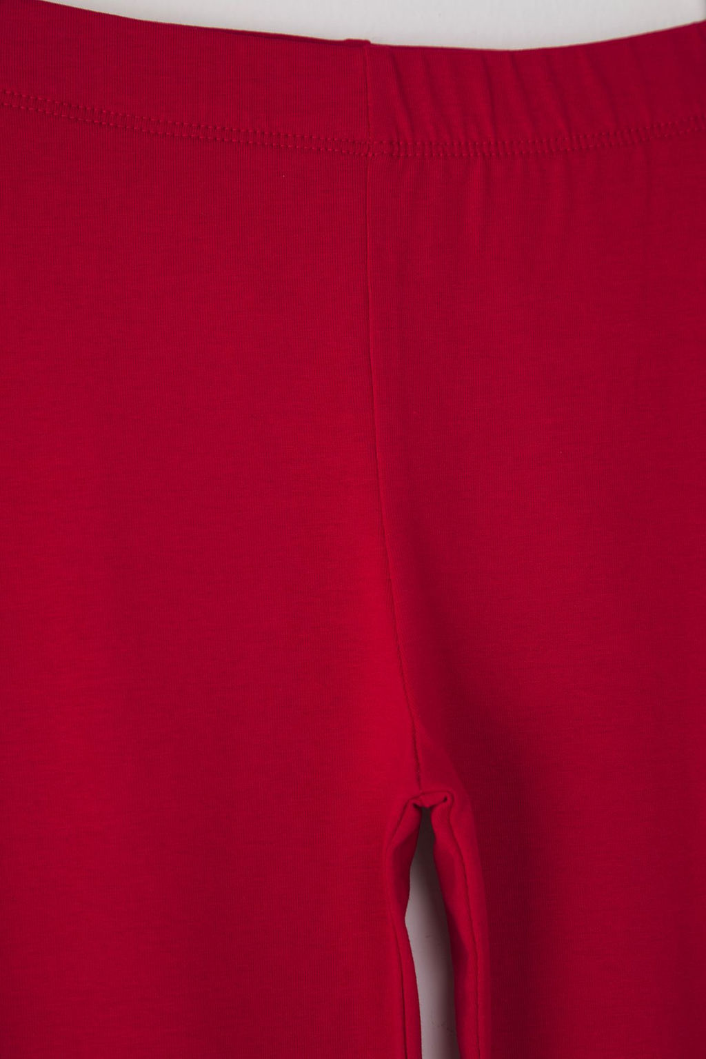 K?rm?z? K?z Cocuk %100 Pamuk Basic Uzun Orme Tayt TKDSS25TA00004 - Trendyolmilla фото 3