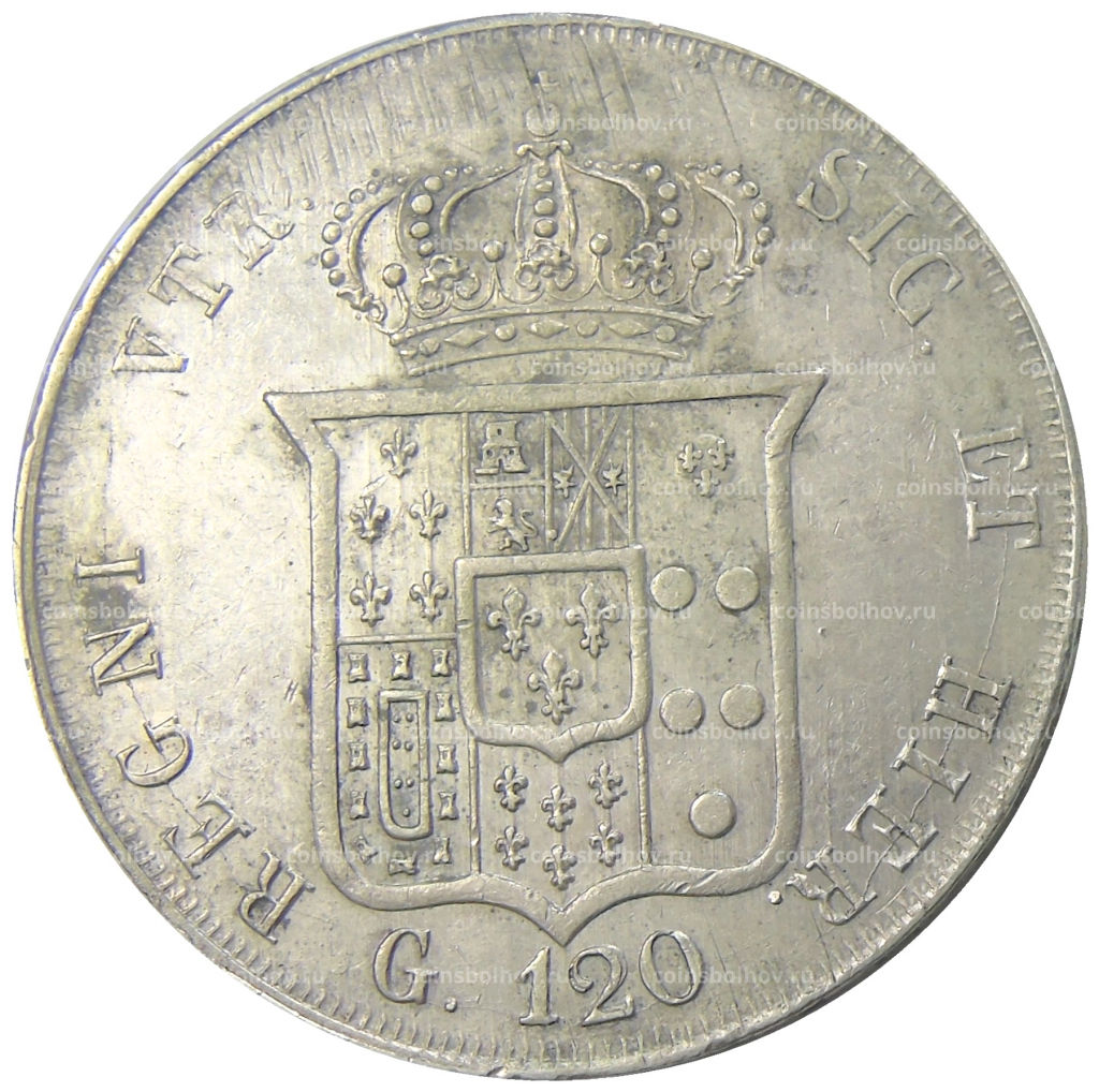 120 грано 1856 года Итальянские государства  Королевство Обеих Сицилий