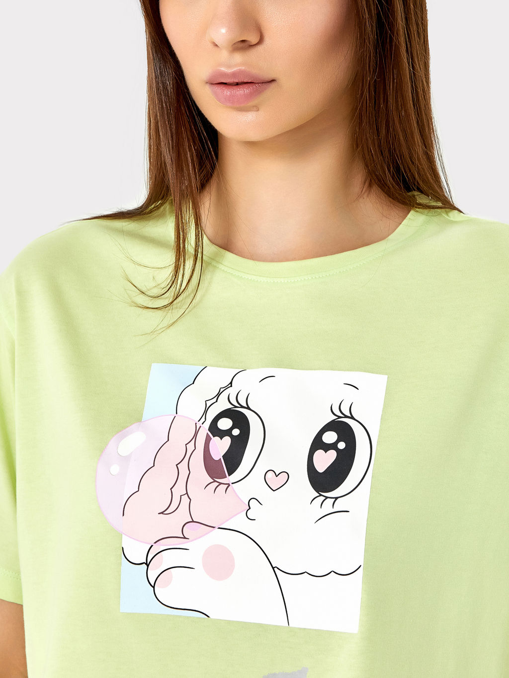 Комплект женский (футболка, бриджи) светло-салатового оттенка с милым принтом - Mark formelle фото 4