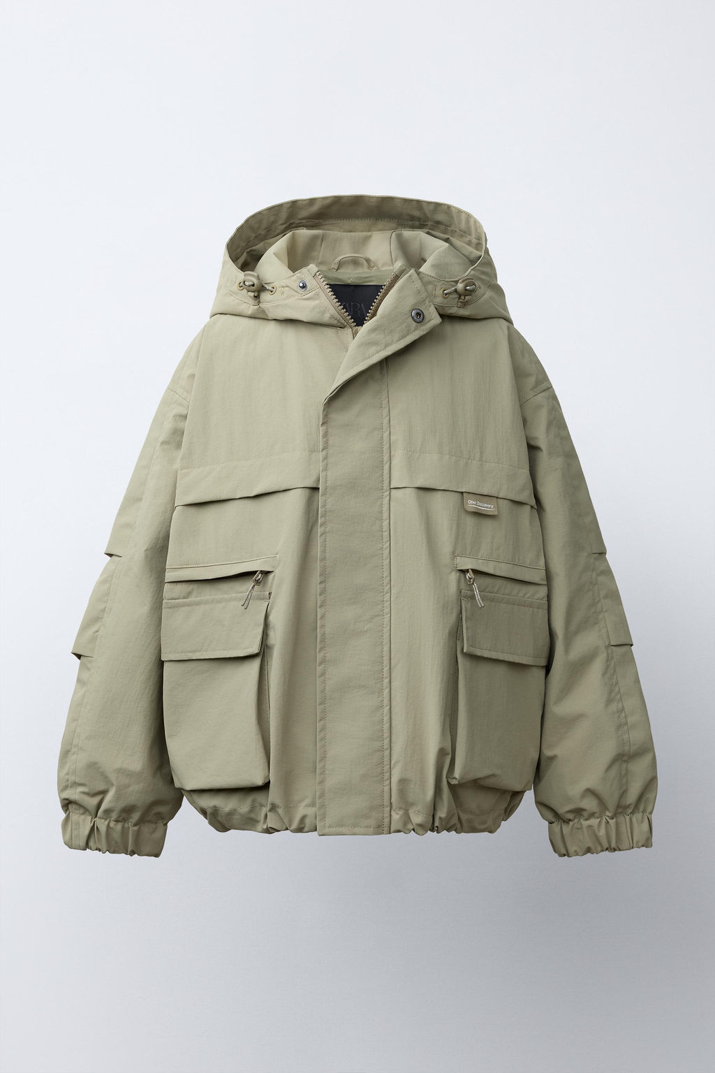 PARKA CORTA BOLSILLOS / Khaki - Zara фото 5