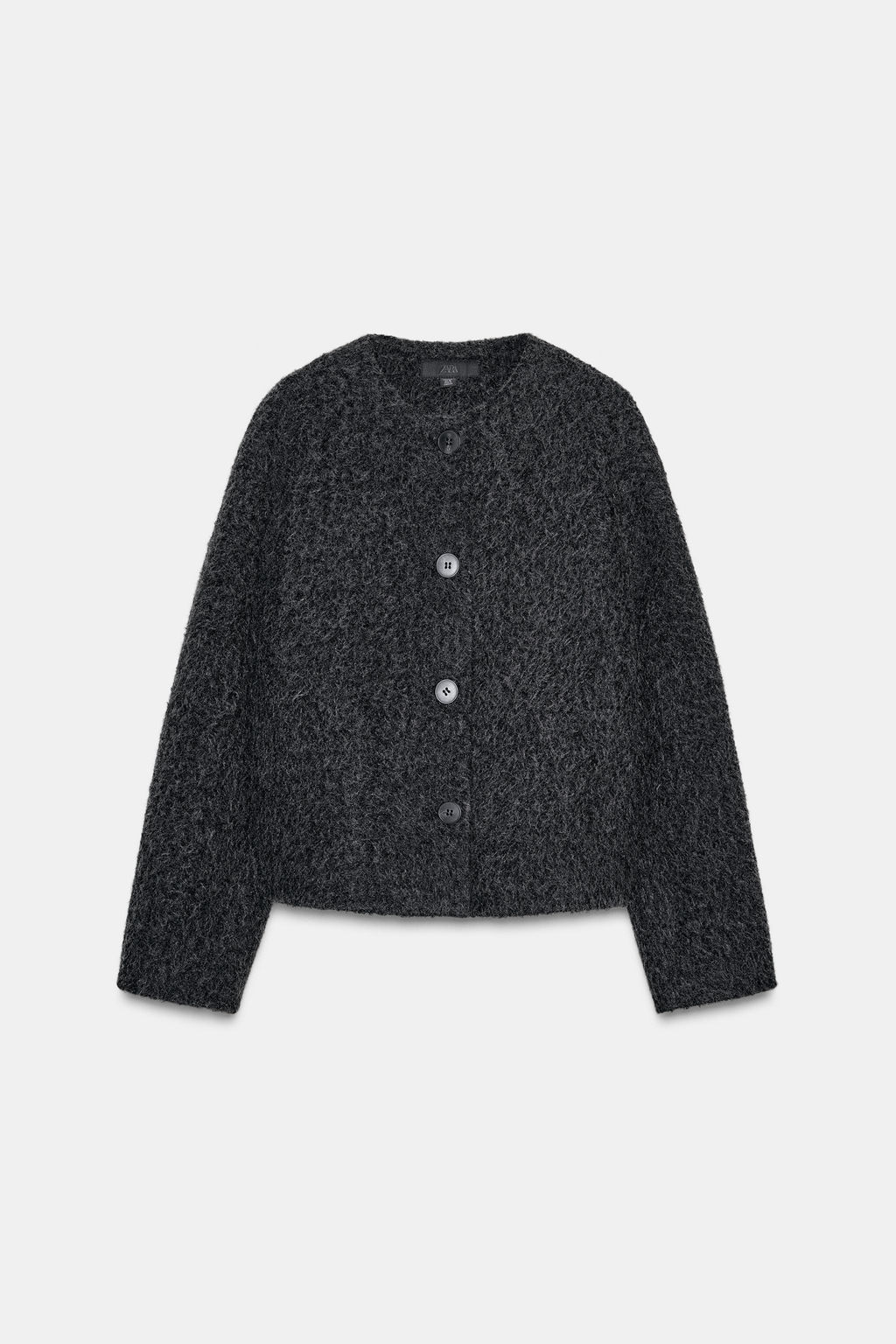 SHORT BOUCL_ COAT WITH SCARF - Zara фото 9