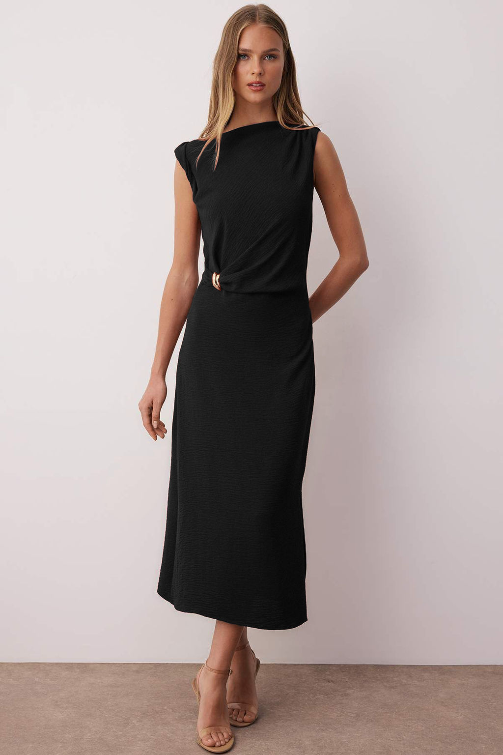 Koyu Visne Aksesuar Detayl? Midi Dokuma Elbise TWOSS25EL00862 - Trendyolmilla фото 12