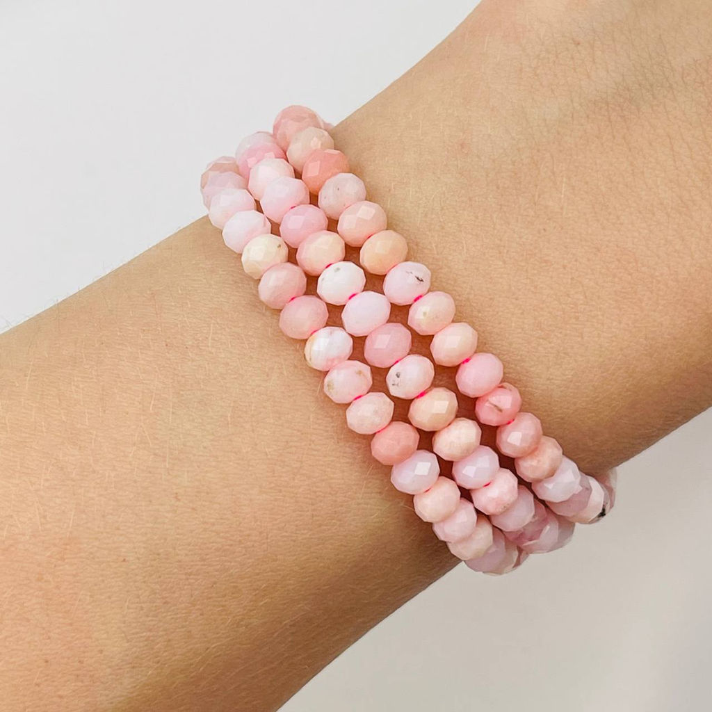 Бусины для украшений из розового Опала (110 бусин)