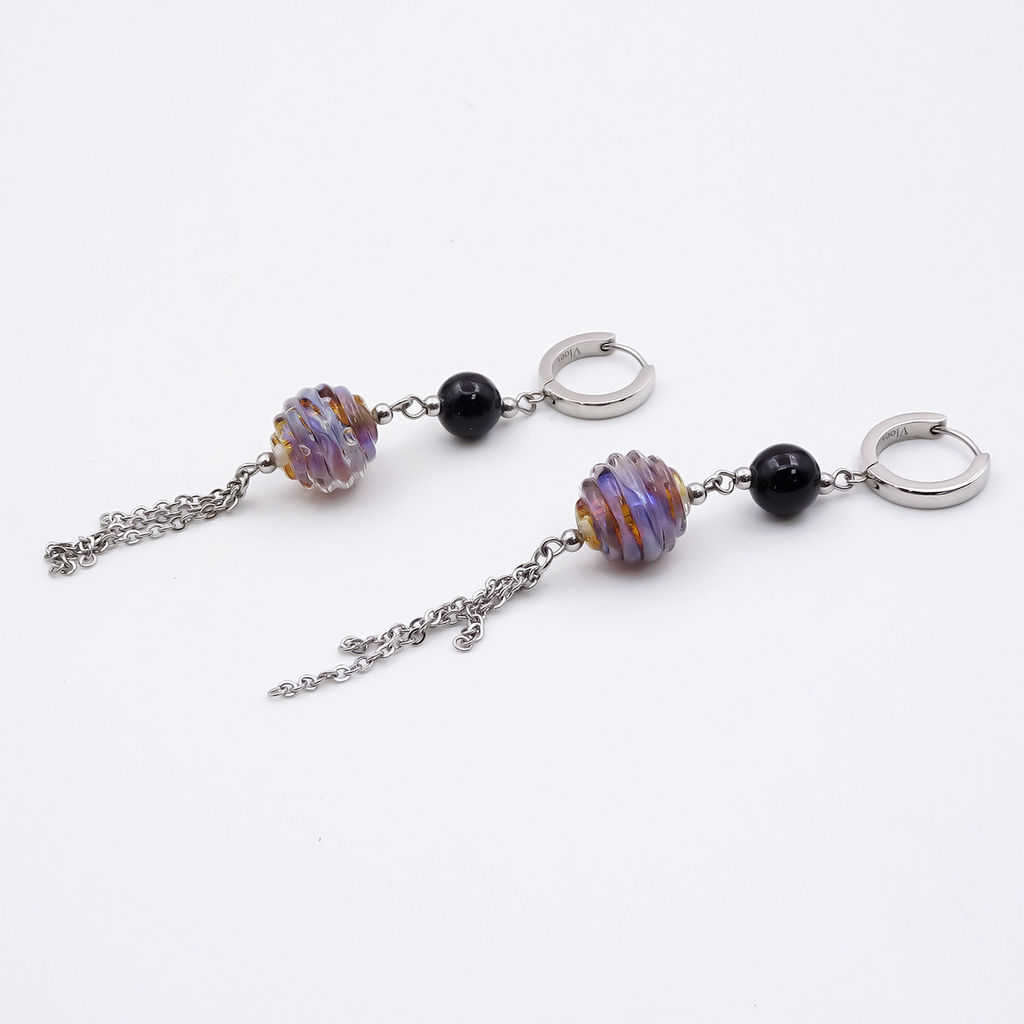 Серьги из муранского стекла LAVANDER GLOW LS3228 - Vloes фото 3