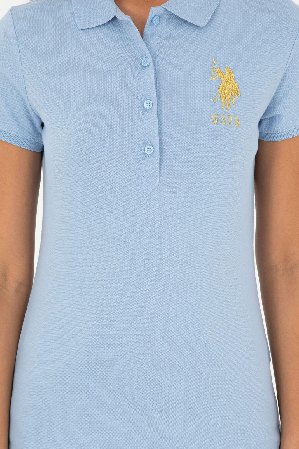 Женская голубая базовая футболка - U.s. polo assn фото 6