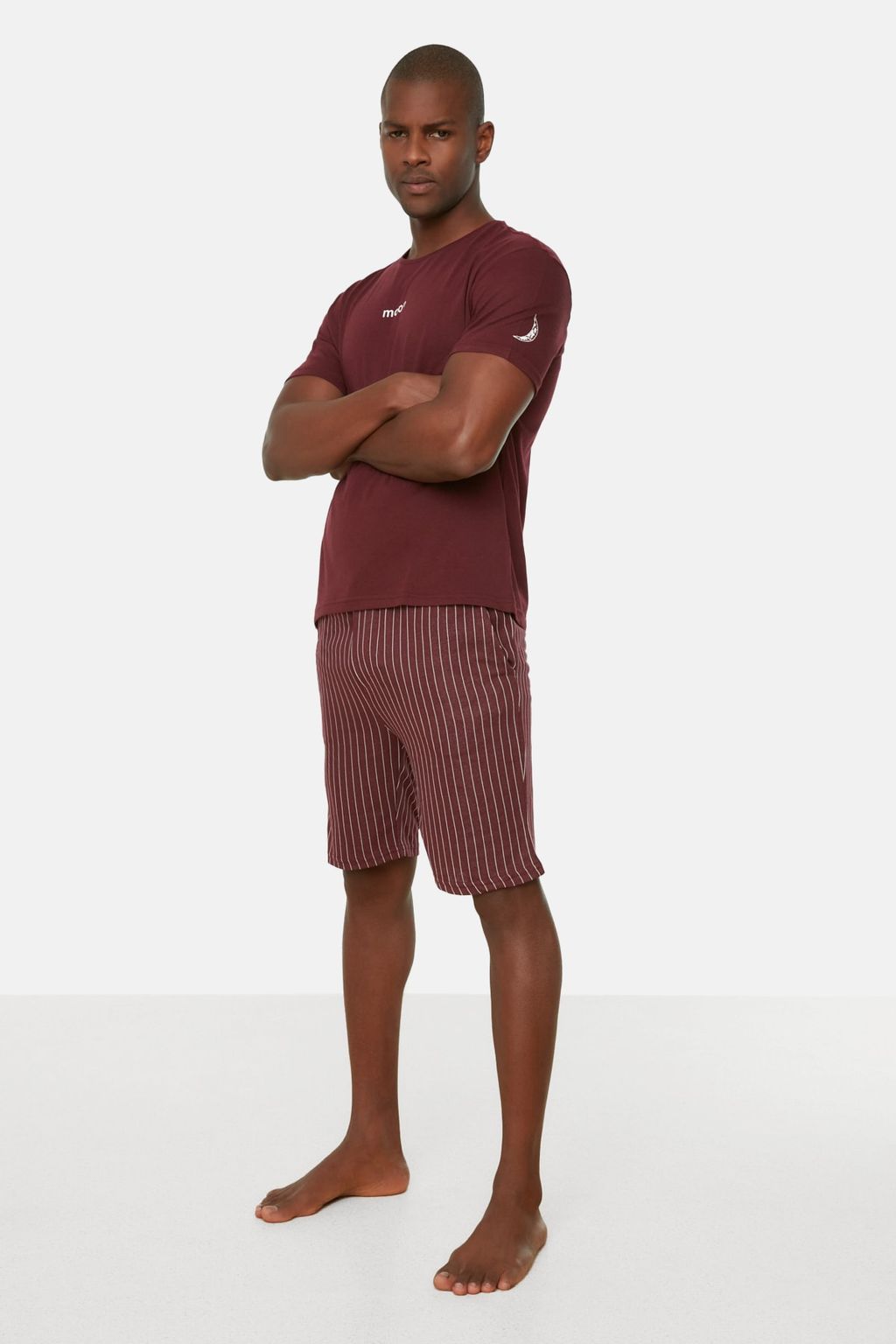 TRENDYOL MAN Bordo Regular Fit Yazl?k Sortlu Pijama Tak?m? THMSS21PT1005 - Trendyolmilla фото 11