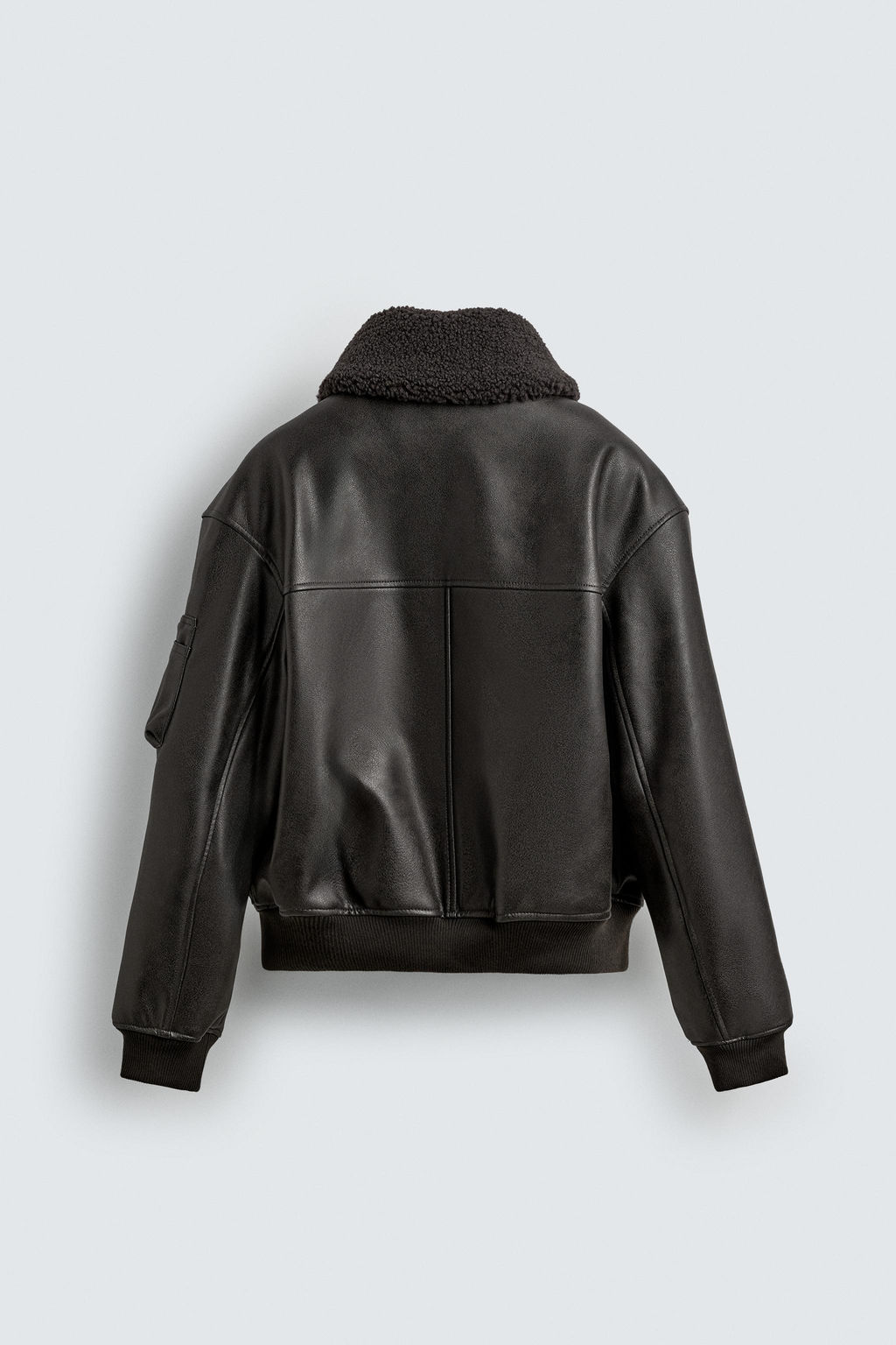 LEATHER EFFECT JACKET WITH DETACHABLE COLLAR - Zara фото 16