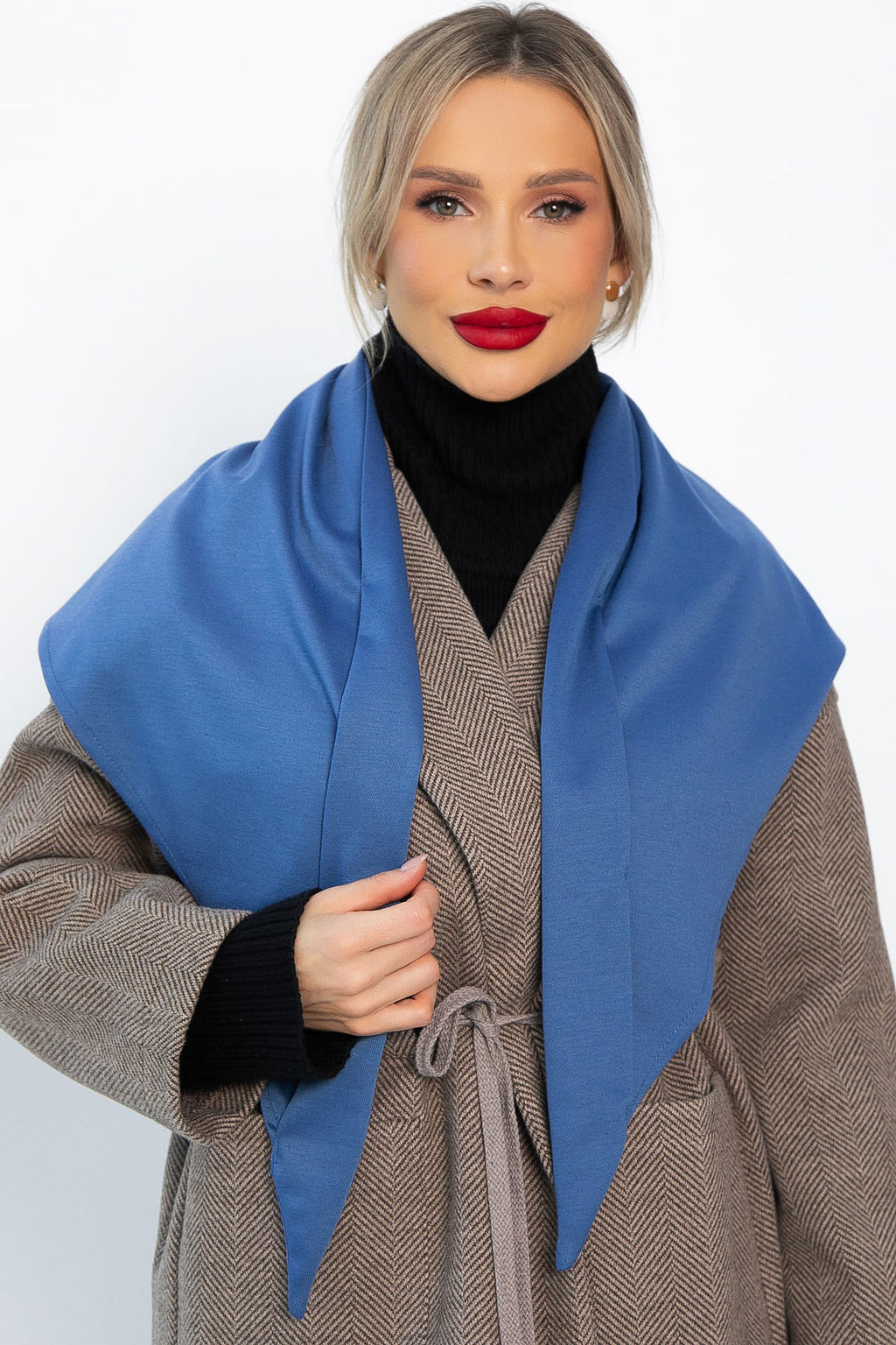 Косынка с отворотом (пепельно-синяя) КО21-23М