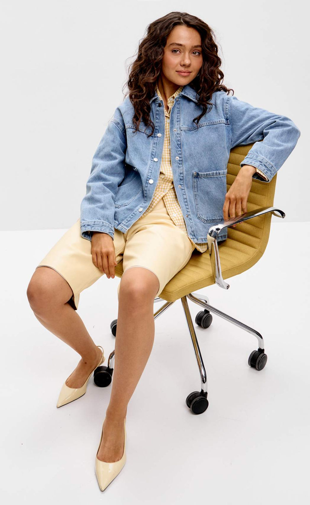 Куртка джинс F612-1259 middle blue - Fine joyce фото 11