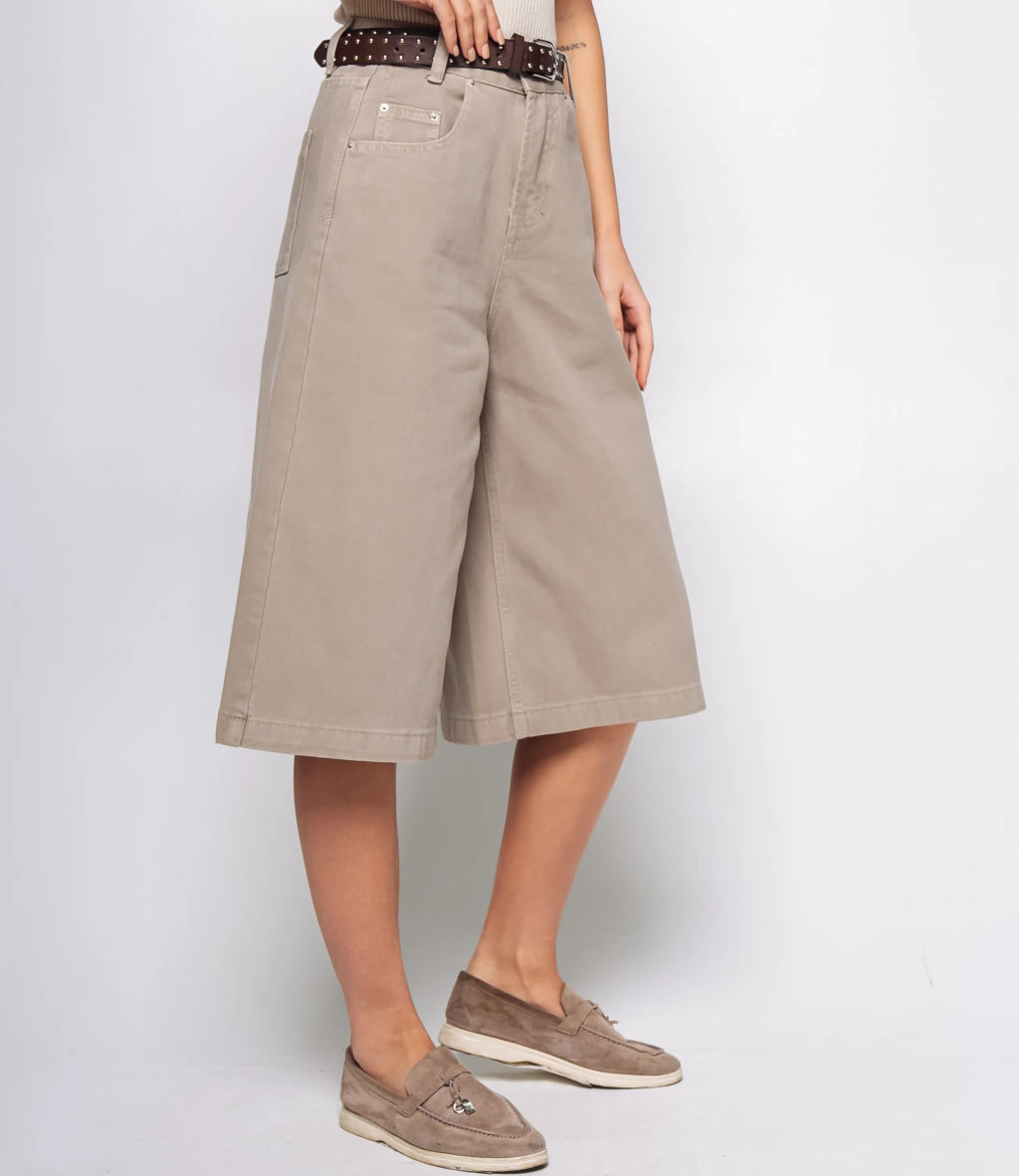 Джинсовые шорты #КТ5035, бежево-серый - Dommod фото 3