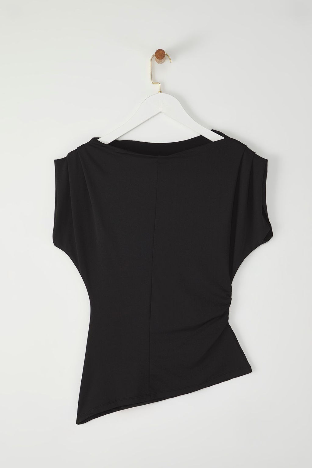 Trendyolmilla Siyah Drapeli Vatkal? Fitted/Vucuda Oturan C?tc?tl? Esnek Orme Bluz TWOSS25BZ00174  фото 6