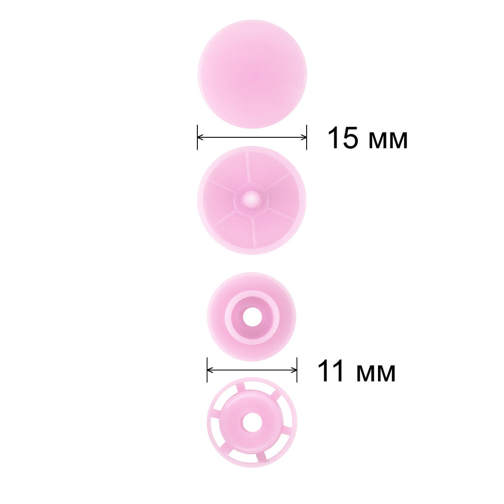 Кнопка Micron POM-15/500 Кнопки пластиковые пластик d 15 мм 500 шт. № 004 розовый