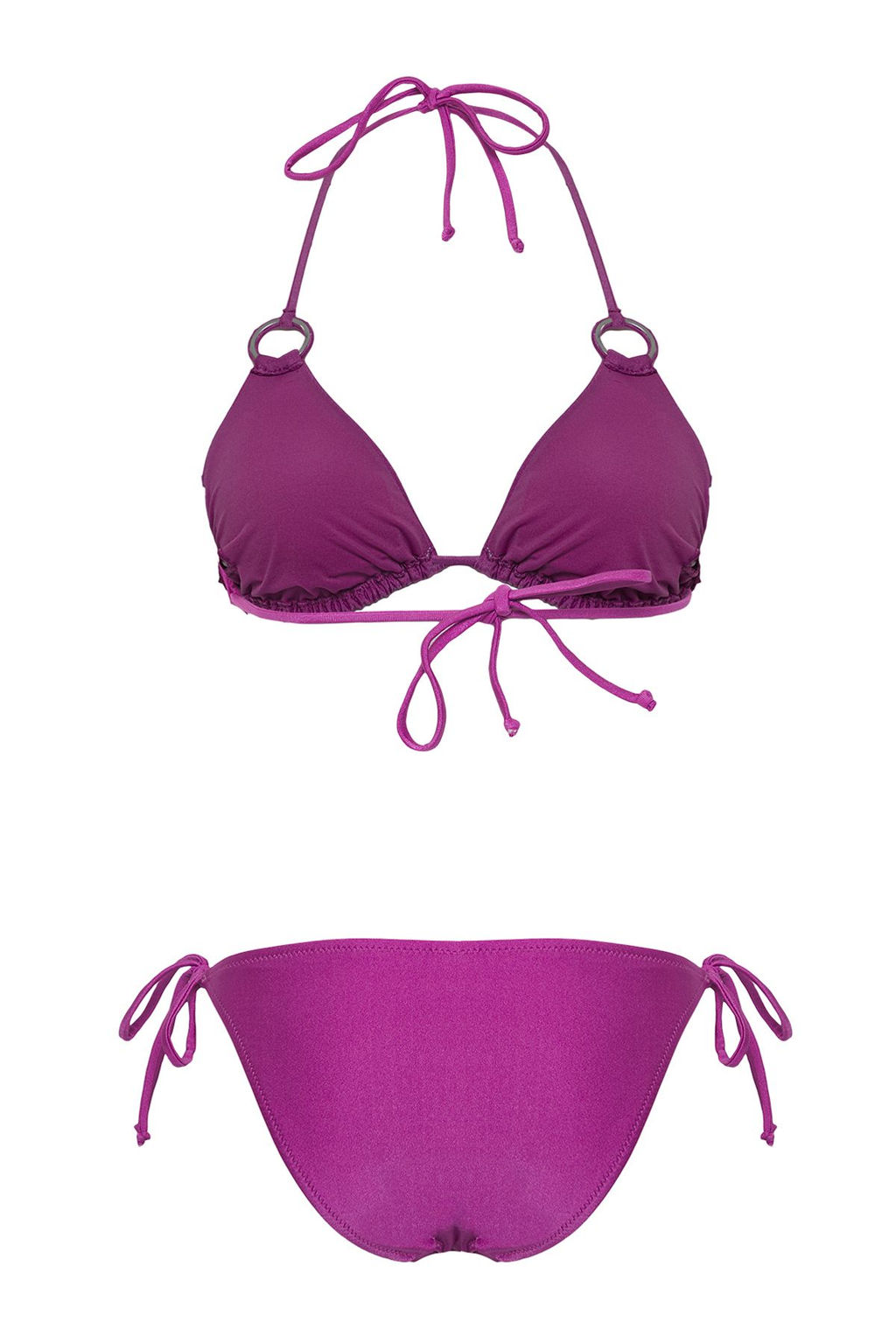 TRENDYOLMILLA Siyah Ucgen Aksesuarl? Parlak Regular Bikini Tak?m? TBESS25BT00013 фото 7