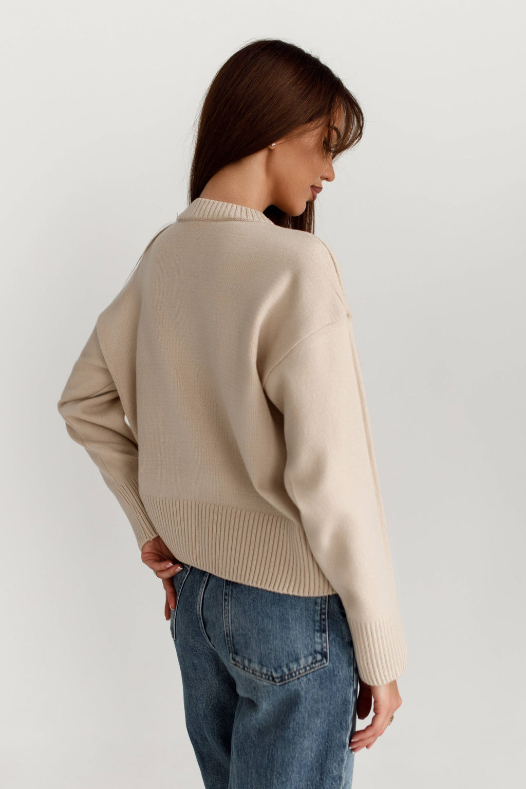 4103 ТЕМНО-БЕЖЕВЫЙ СВИТЕР - Karolina фото 10