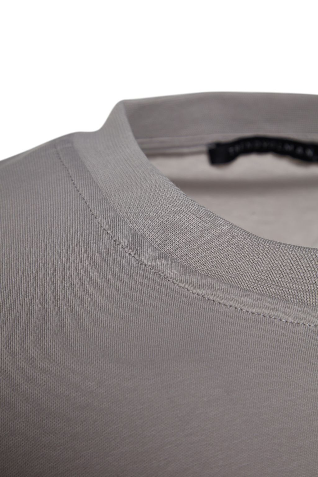 Trendyolmilla Man Gri Oversize Kabar?k Yaz? Bask?l? %100 Pamuklu T-Shirt TMNSS23TS00190  фото 10
