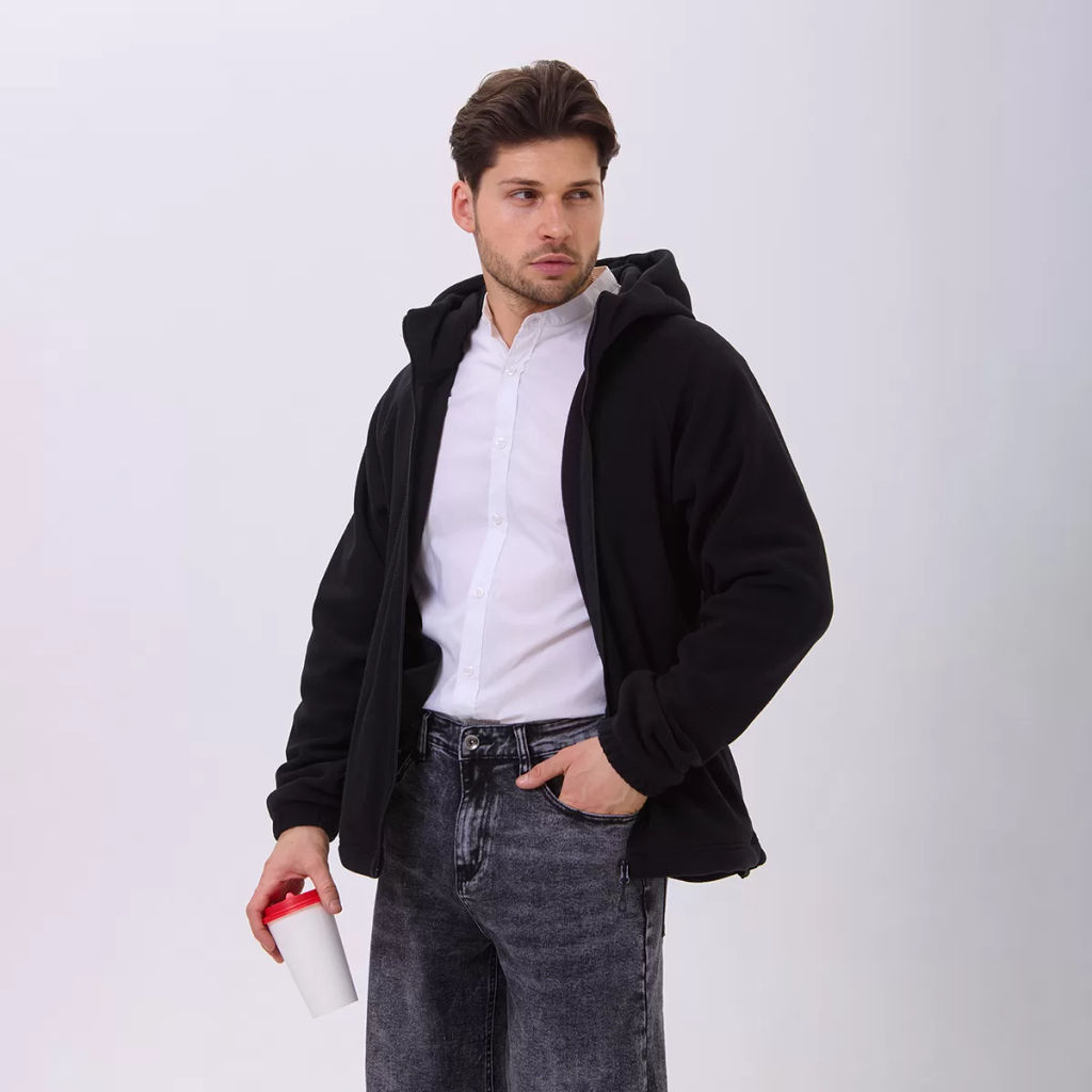 RODOS Толстовка на молнии мужская флис М-322 Черный  фото 13